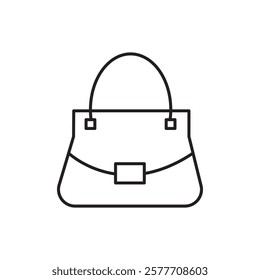 Woman purse icon Flat simple outline