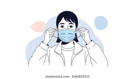 Mulher usando máscara protetora para prevenir doença e manter a saúde durante a pandemia