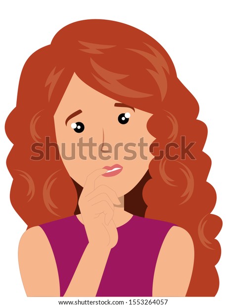 Woman Puzzled Expression Vector Cartoon Illustration Stock Vector ...