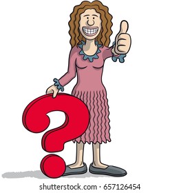 Woman with a question mark
