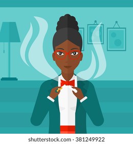 Woman quit smoking.