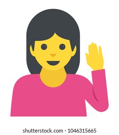 Woman Raising Hand Woman Emoji Stock Vector (Royalty Free) 1046315665
