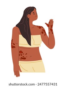 Woman with Rash on Arm vector