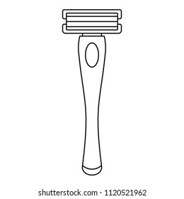 Woman razor icon. Outline illustration of woman razor vector icon for web design isolated on white background