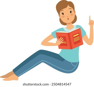 Woman read book aloud. Kid story reading