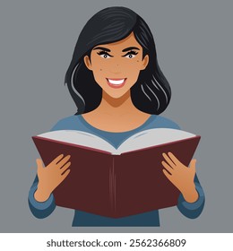 The woman reading a book