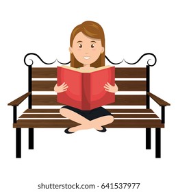 woman reading book in park chair