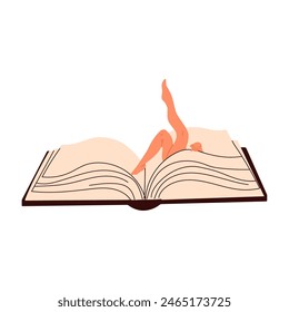 Woman reading a book. Read more book concept. Literature fans or lovers.	