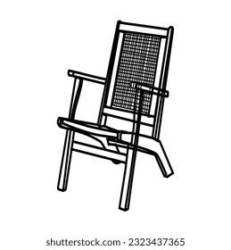 Woman reading book sit on chair People Lifestyle Hand drawn Line art Illustration