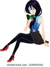 mujer leyendo un libro mientras está sentada