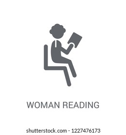 Woman Reading icon. Trendy Woman Reading logo concept on white background from Ladies collection. Suitable for use on web apps, mobile apps and print media.