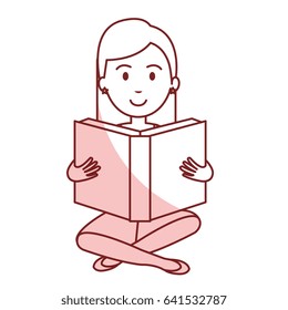 woman reading textbook character