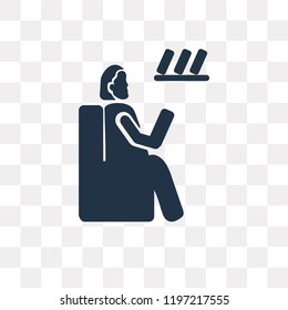 Woman Reading vector icon isolated on transparent background, Woman Reading transparency concept can be used web and mobile