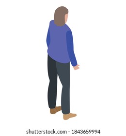 Woman realtor icon. Isometric of woman realtor vector icon for web design isolated on white background