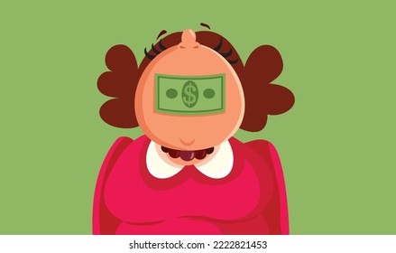 
Woman Receiving Bribery Money for her Silence Vector Cartoon illustration. Accountant lady being bought with hush money committing illegal acts
