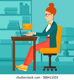 Woman receiving email.