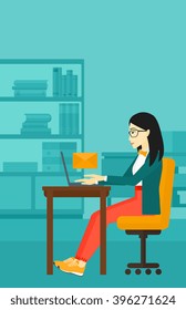 Woman receiving email.