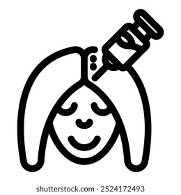 Woman is receiving an injection into her scalp, likely as a treatment for hair loss or to promote hair growth