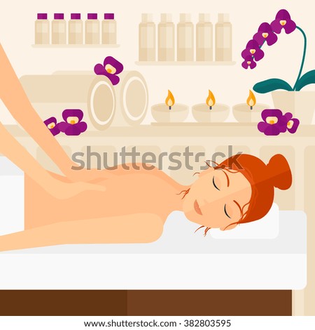 Woman recieving massage.