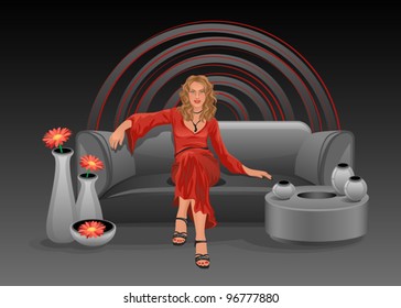 Woman in red