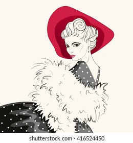 woman in the red bonnet