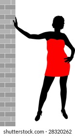 the woman in red dancer