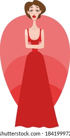 woman in a red evening dress