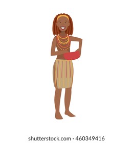 Woman With Red Hair From African Native Tribe