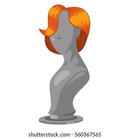 Woman red haired style on the fashion mannequin. Vector cartoon set isolated on a white background.