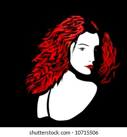 Woman with red hairs