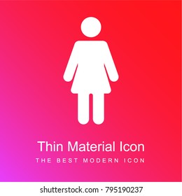 Woman red and pink gradient material white icon minimal design