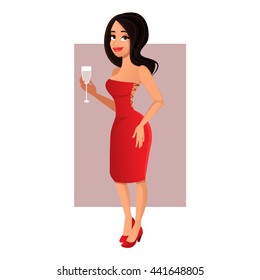 Woman in red (vector)