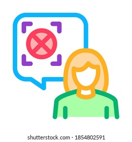 vector de icono de marca de rechazo de mujer. signo de la marca de rechazo de la mujer. ilustración de símbolo de color