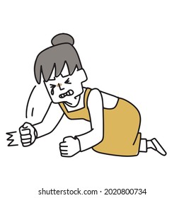 A woman in a regrettable apron