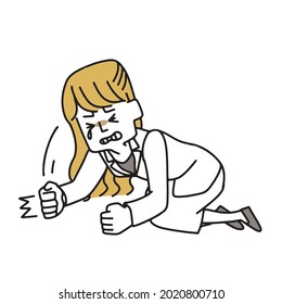 A woman in a regrettable suit