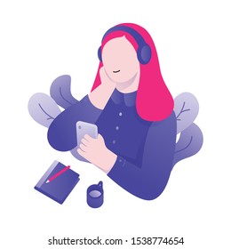 Woman is relaxing, coffee and chatting