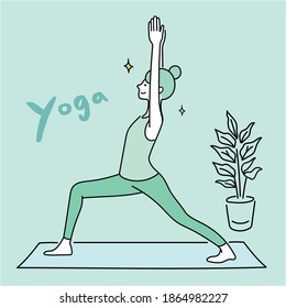 A woman relaxing and doing yoga