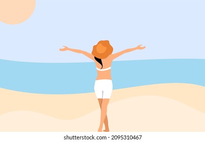  a woman relaxing on the beach