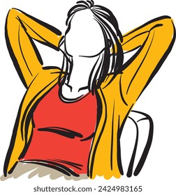 woman relaxing in peace concept vector illustration