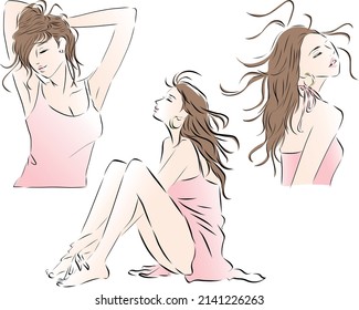 woman relaxing and taking deep breath