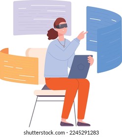 Las mujeres investigan datos en realidad virtual. Tecnología de ciencia futurista aislada en fondo blanco