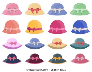 Woman retro hat vector design illustration isolated on white background