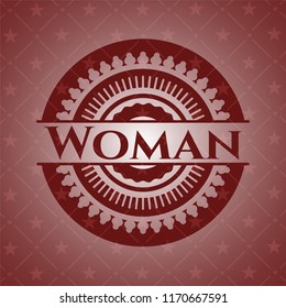 Woman retro red emblem