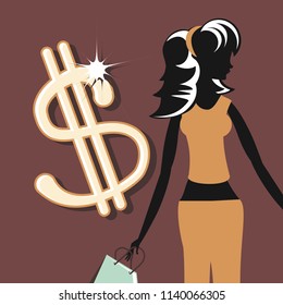 woman retro shopping