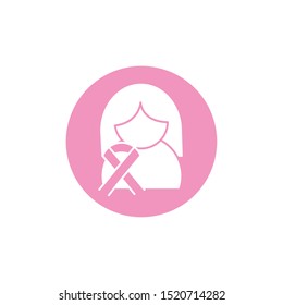 woman ribbon breast cancer awareness