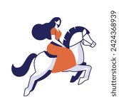 Woman Ride a Horse Elegantly