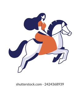 Woman Ride a Horse Elegantly