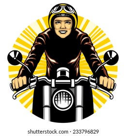 woman ride a motorcycle