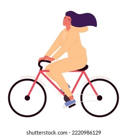 woman riding a bicycle icon isolated style