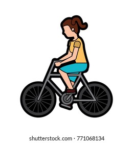 woman riding bike icon image 